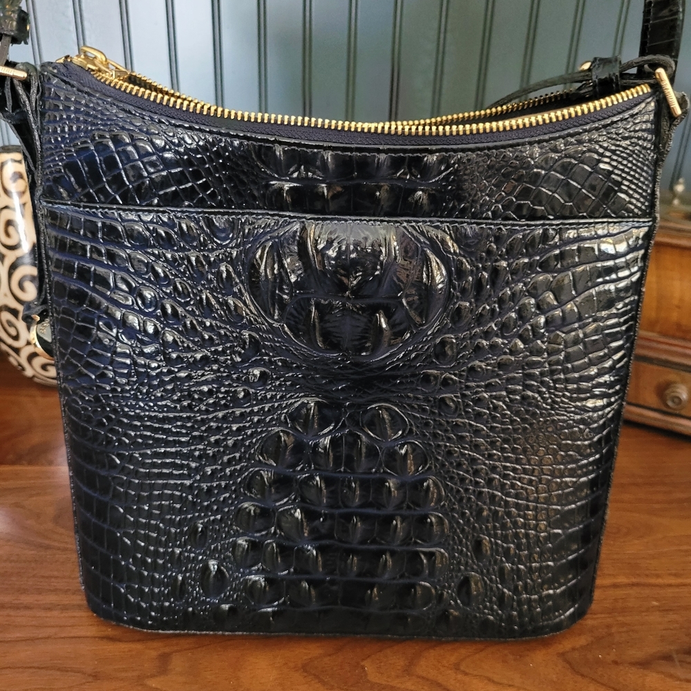 BRAHMIN croc embossed cross body handbag